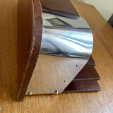 Art deco mail rack mahogany and chrome