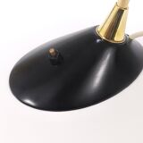 1950s Cosack Cobra black desk or table lamp in brass, mid-century, Stilnovo style.