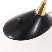1950s Cosack Cobra black desk or table lamp in brass, mid-century, Stilnovo style.
