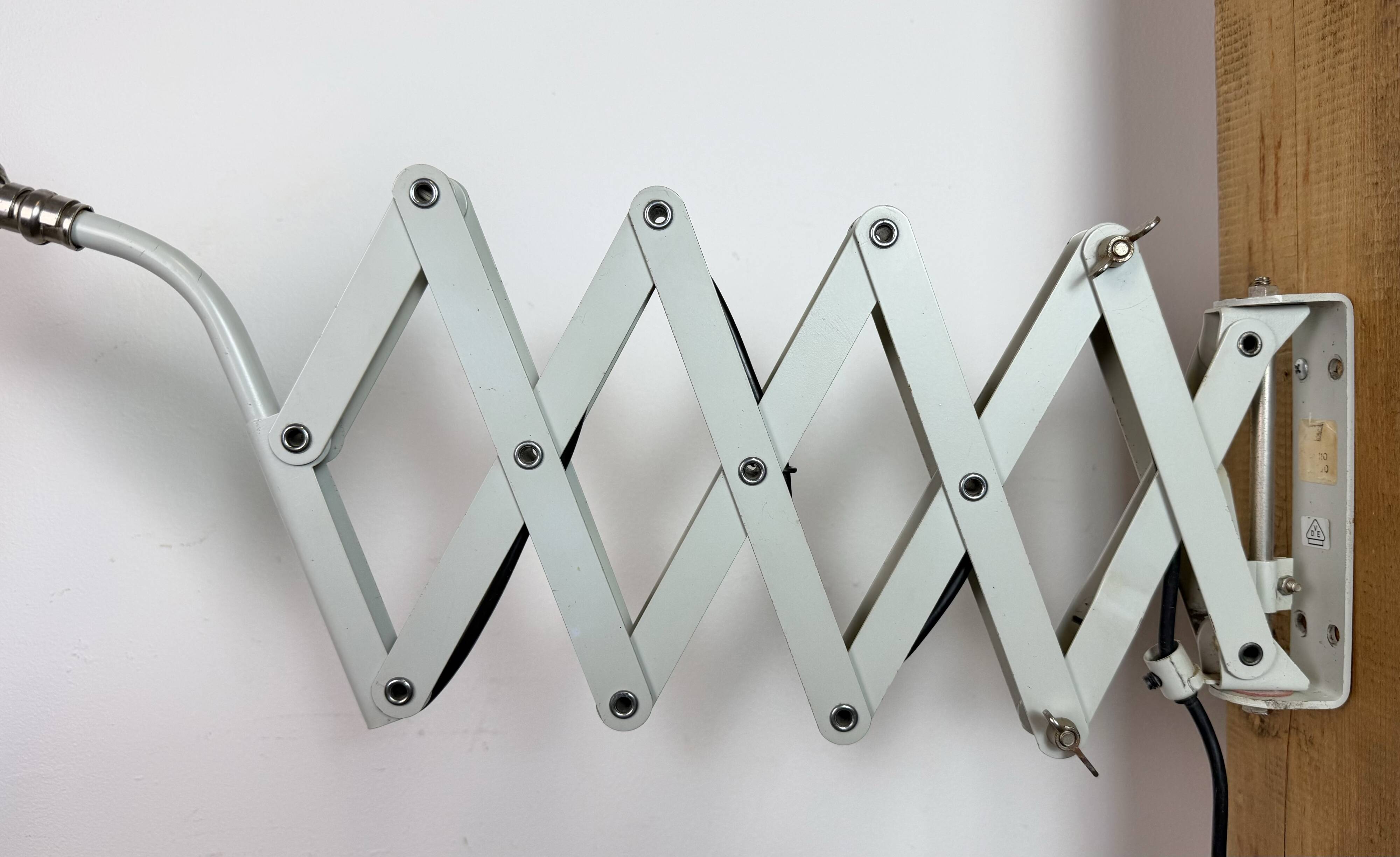Grey German Industrial Scissor Wall Lamp from SIS, 1960s