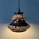 Suspension Fat Lava in ceramic West Germany brown and beige