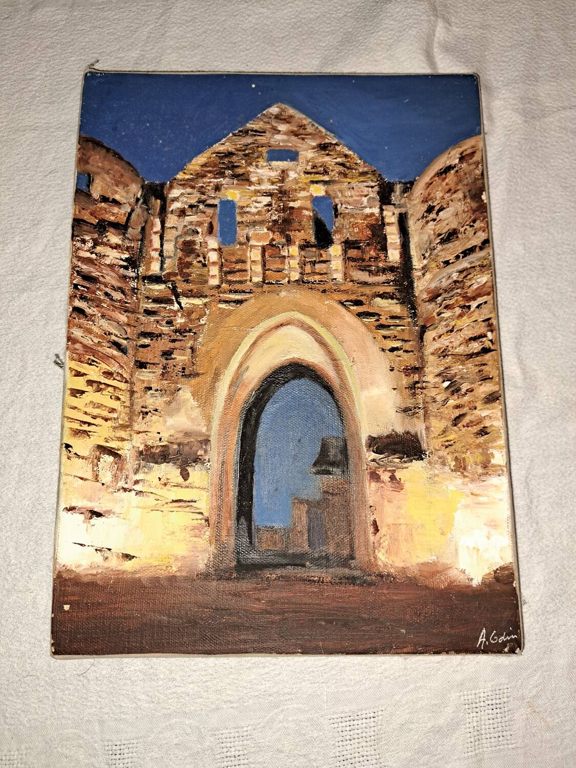 Painting, oil on canvas. Signed A.Odin