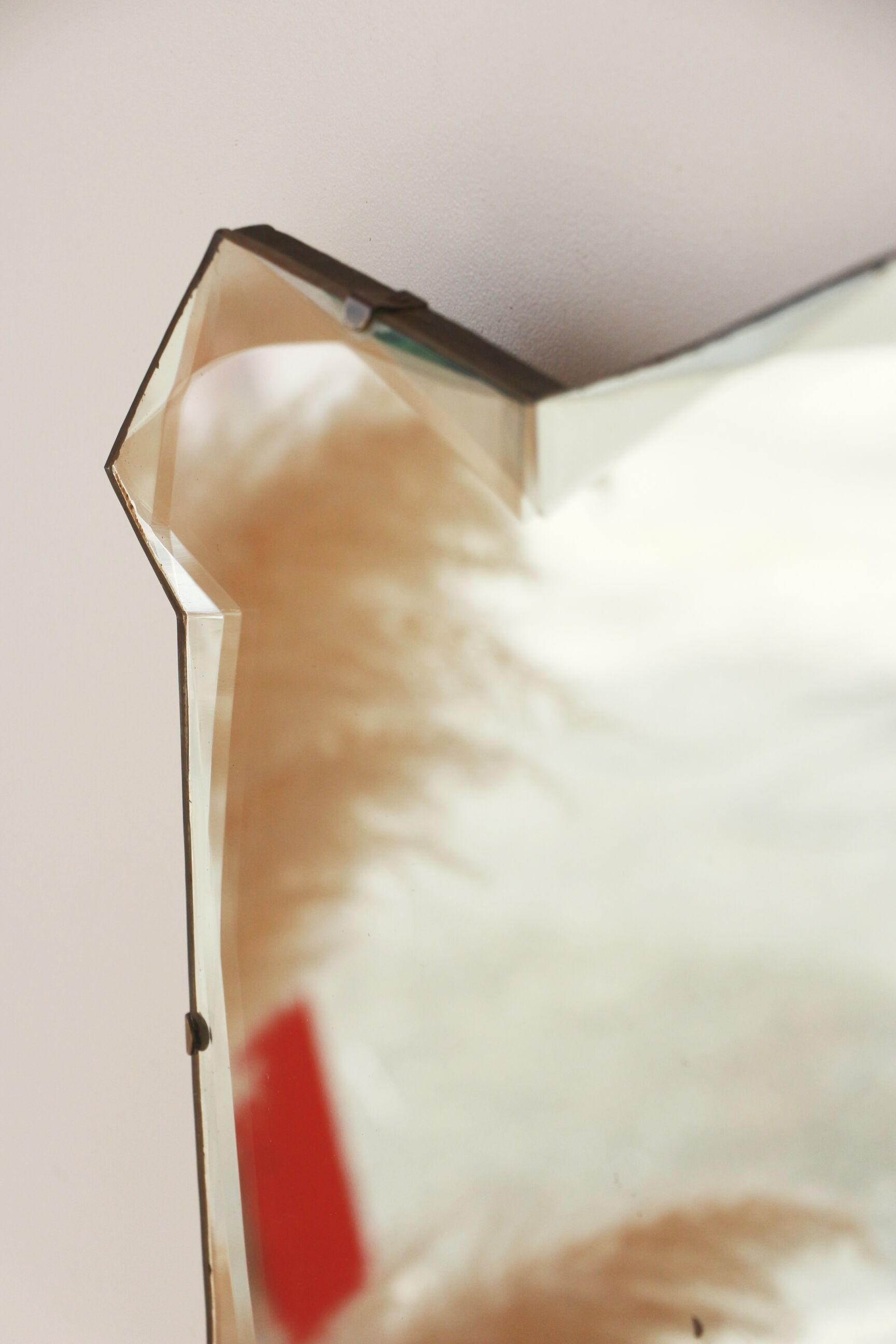 Beveled mirror - freeform - "batman", 67x39 cm