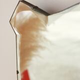 Beveled mirror - freeform - "batman", 67x39 cm