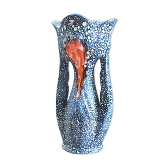Vase Fatlava bleu époque Vallauris