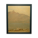 Peinture huile sur panneau Lac du Bourget Dent du chat Robert Belgrand
