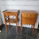 Pair of bedside tables with cherry wood lattices