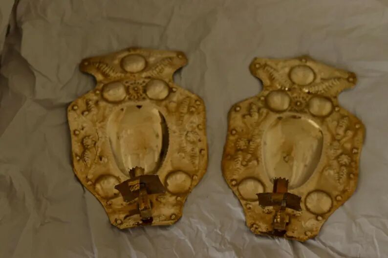 Baroque Style Mid-Century Brass Swedish Sconces