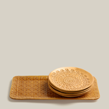 Coffret dessert set de 4 assiettes et 1 plat safran