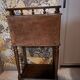 1980s console bedside table in brown varnished wood