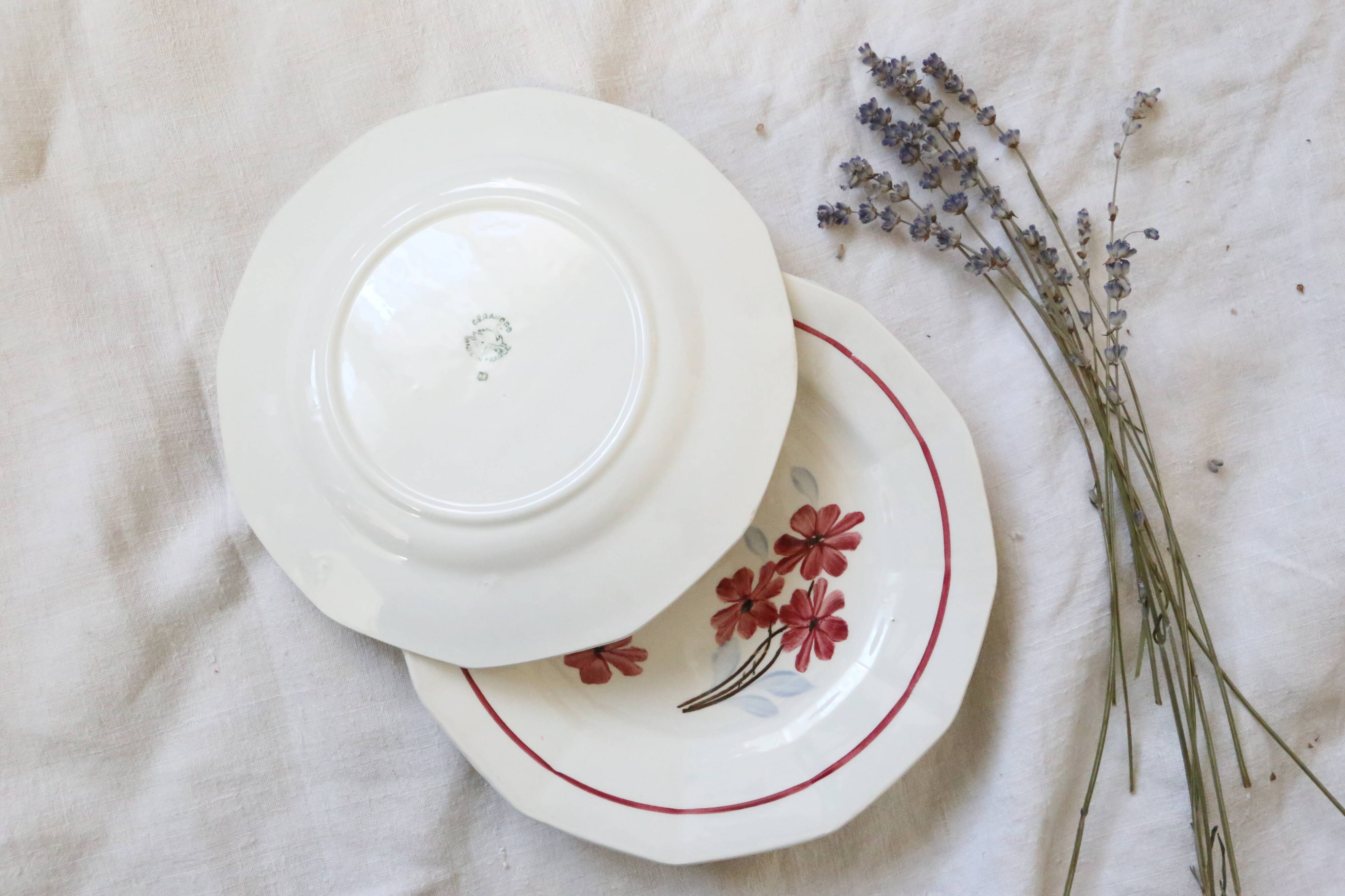 Dessert plates x 4, 1930, Céranord