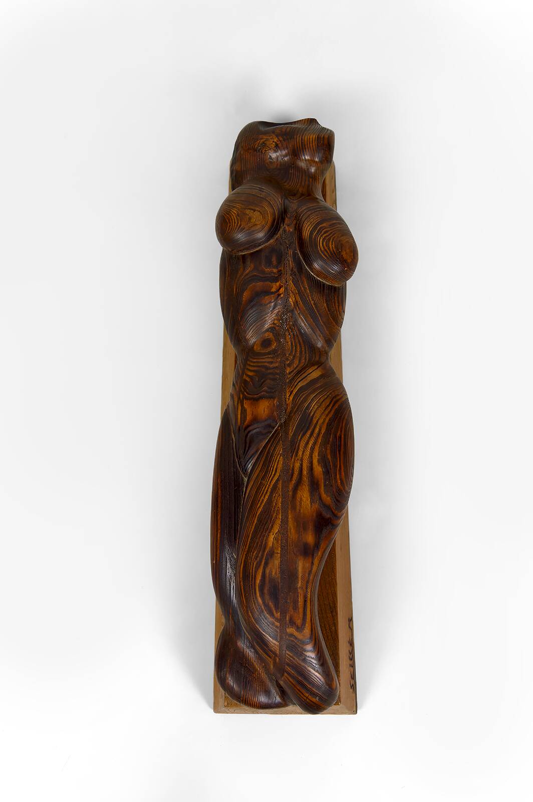 Important Sculpture of a Woman's Body, Cedar and Oak, Brutalism, 1970