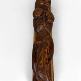 Important Sculpture of a Woman's Body, Cedar and Oak, Brutalism, 1970