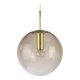 Suspension boule en verre fumé et laiton Limburg, Allemagne, années 1970
