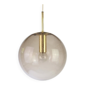 Suspension boule en verre fumé et laiton Limburg, Allemagne, années 1970