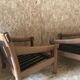 Pair of vintage brutalist armchairs circa 1980