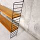 Vintage wall shelf in cherry and black metal Style String Tomado