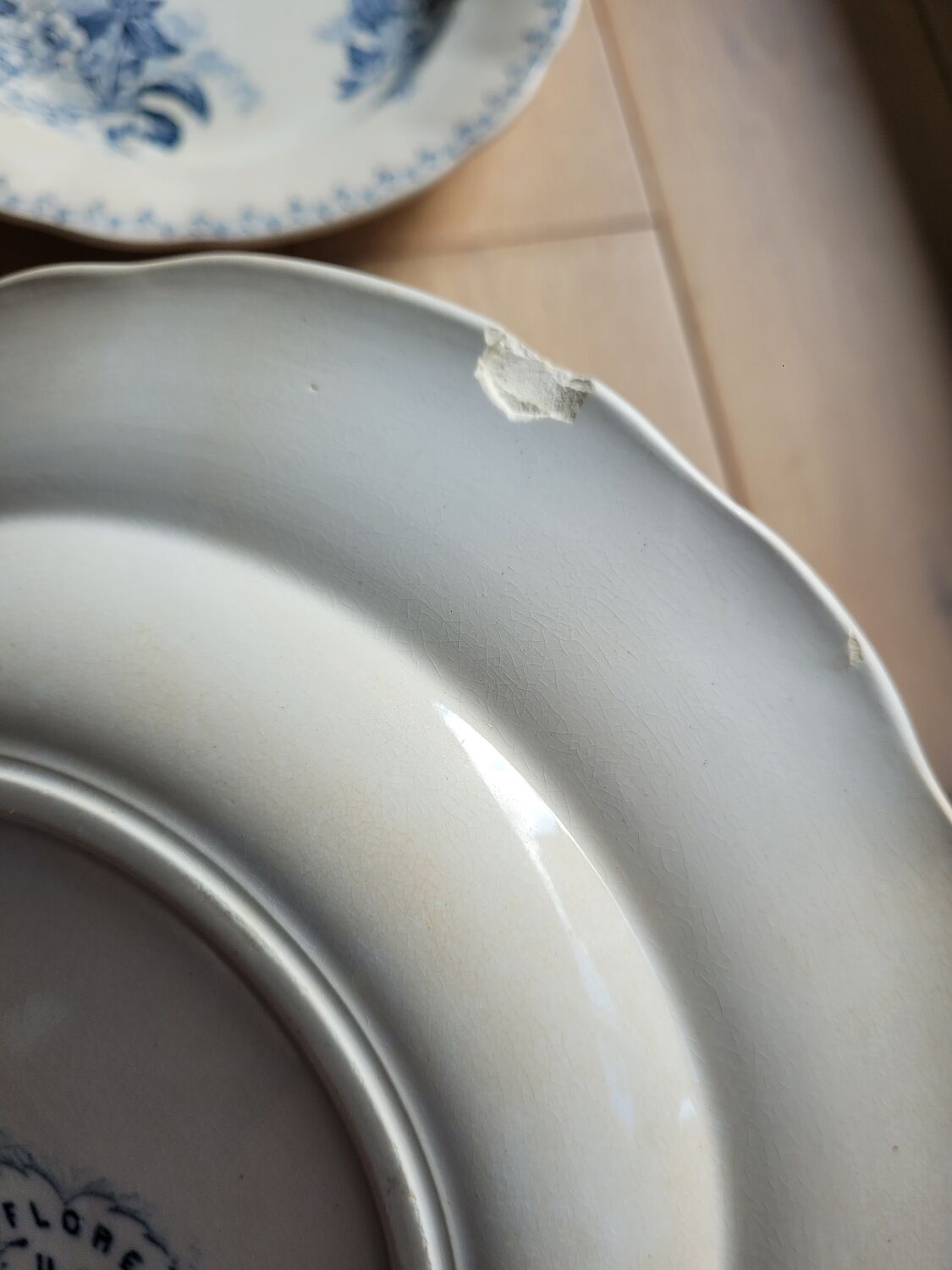 Set of 2 hollow plates Flore U&C Sarreguemines