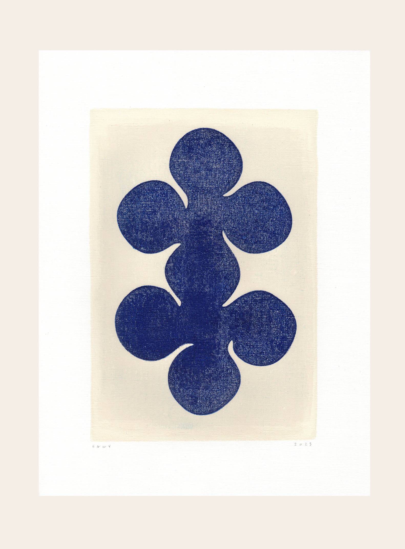 Original painting - LIV - 30x40cm - midnight blue - signed Eawy