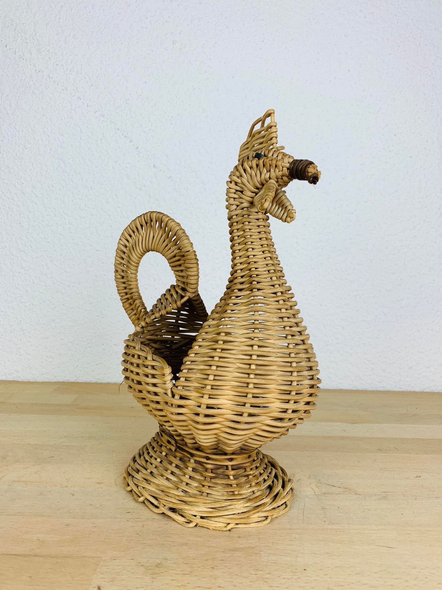 Wicker basket vintage bird of paradise