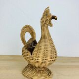 Wicker basket vintage bird of paradise