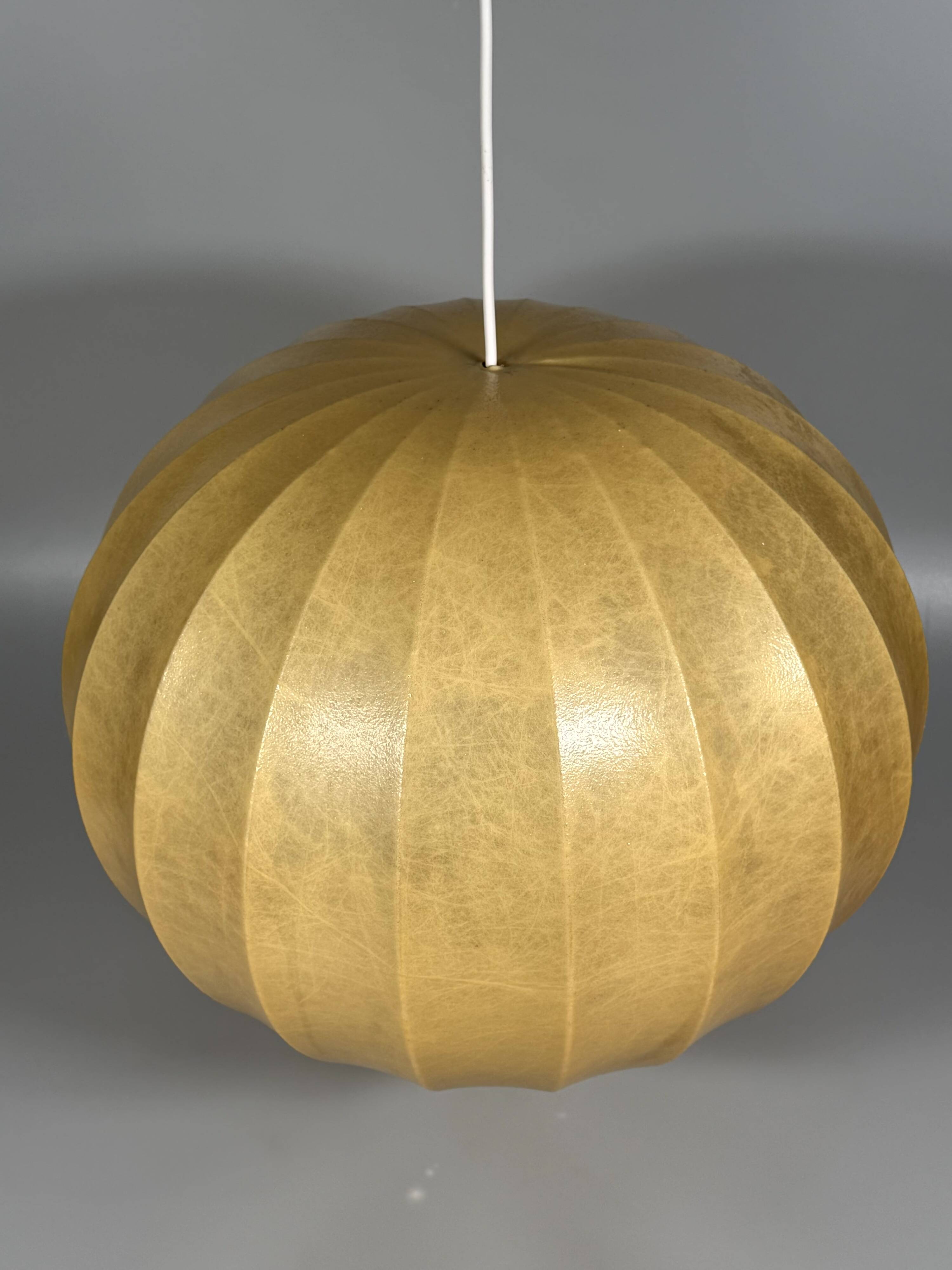 1960s 1970s Cocoon Ceiling Lamp Globe Lamp "Moon" by Goldkant Leuchten