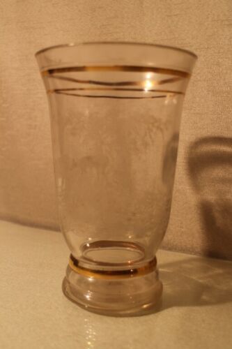 Glass vase with deer engraved decoration early 20th century