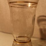 Glass vase with deer engraved decoration early 20th century