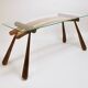 Mid-century side table by Max Kment, maple, cord, Austria, 1950s