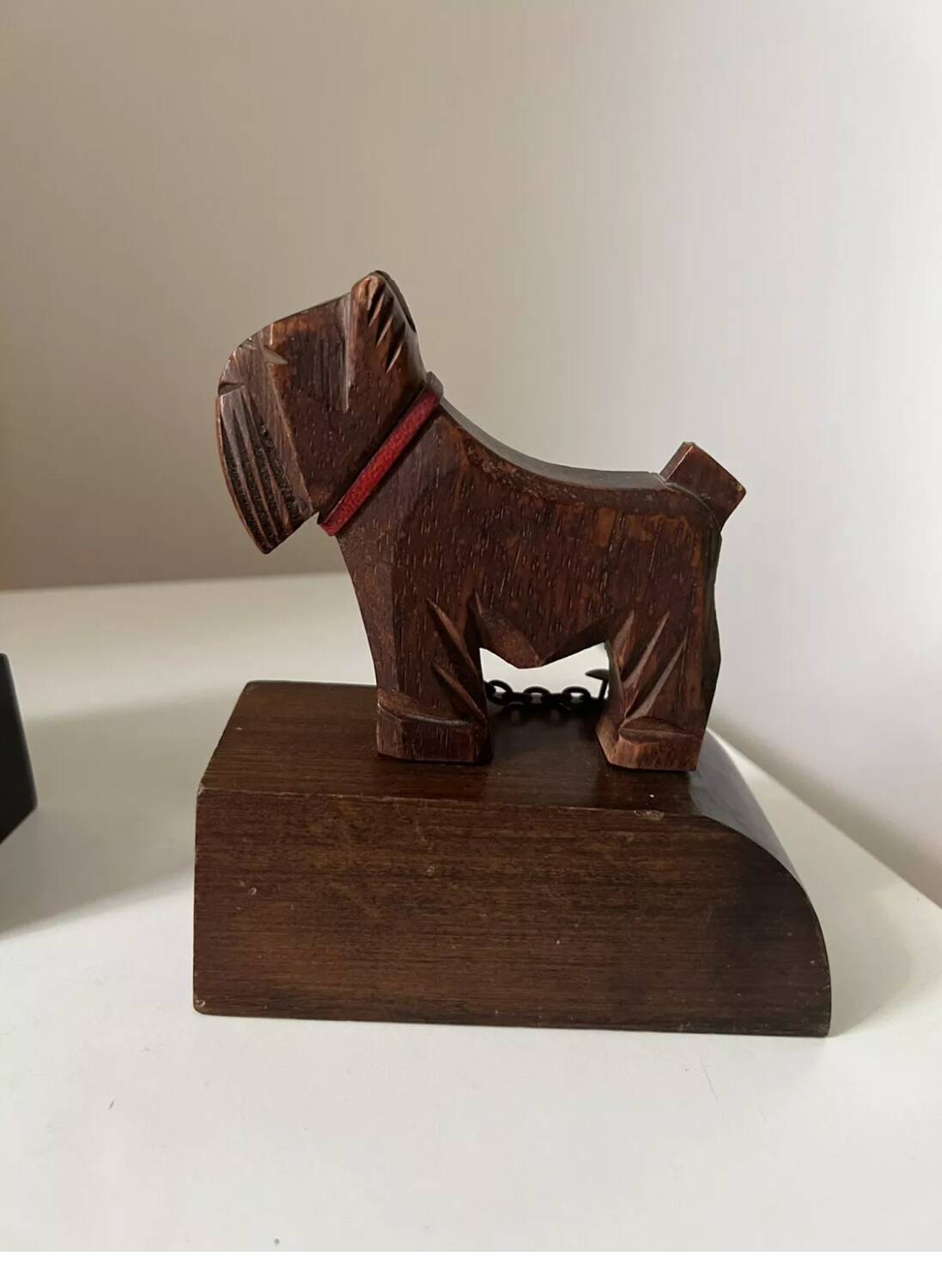 Pair of wooden bookends with Scottish Terrier dog design, 1950s