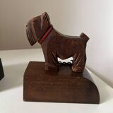 Pair of wooden bookends with Scottish Terrier dog design, 1950s