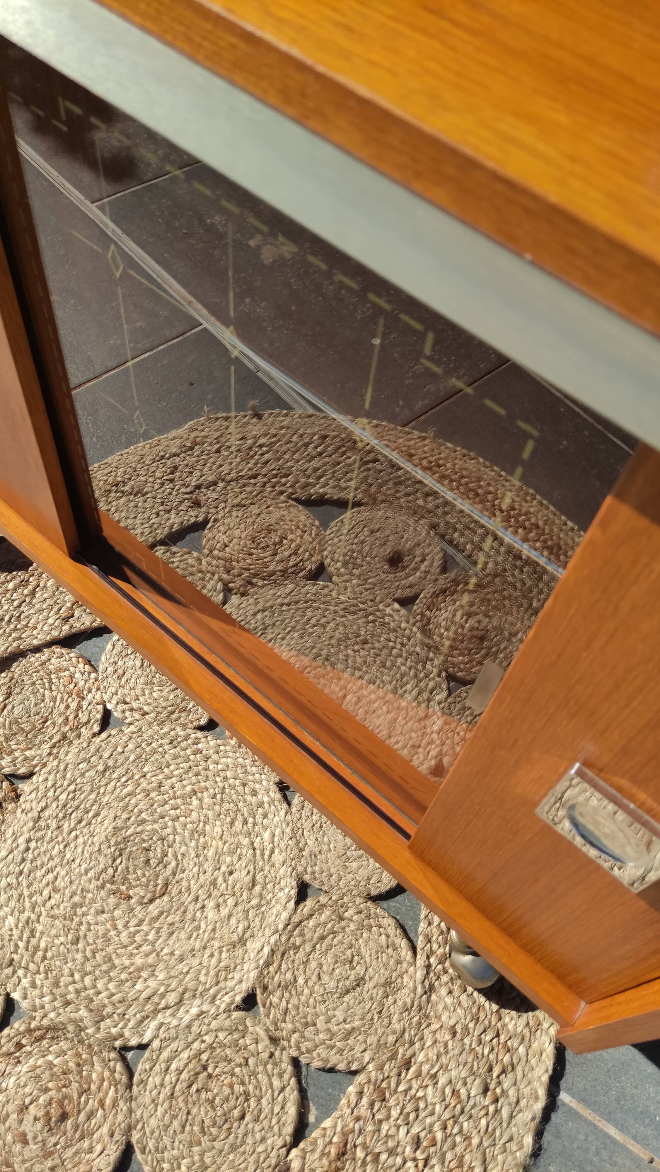 Buffet or vintage bar compass feet and casters