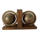 Vintage world map bookends terrestrial globes