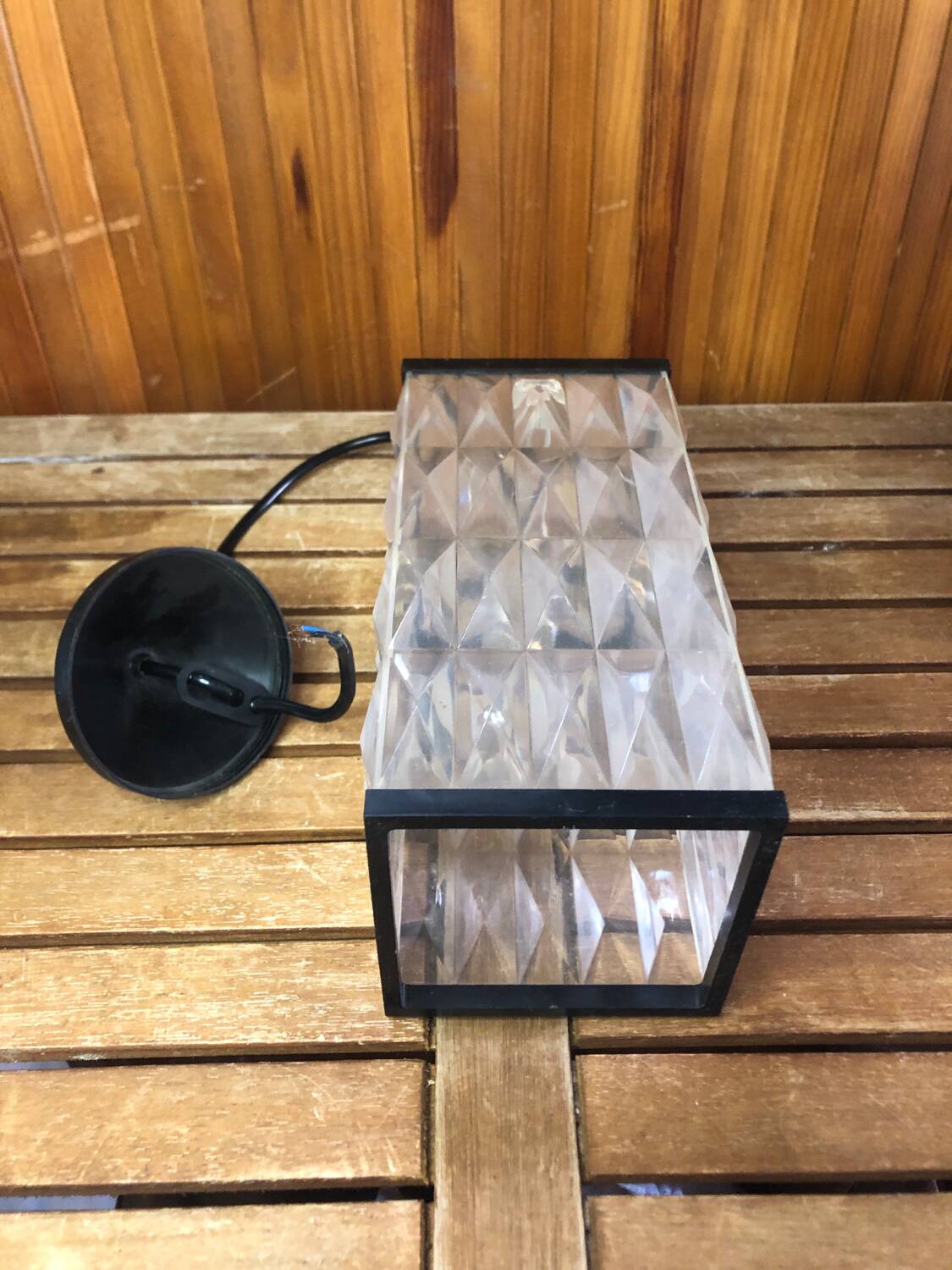 Old plexi + black bakelite pendant lamp 70s vintage