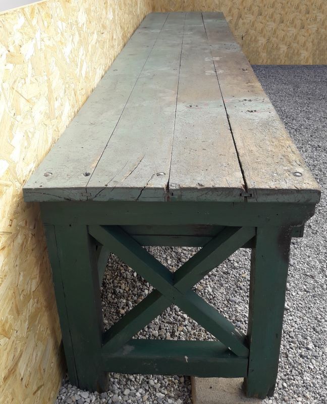 Établi industriel d'atelier 4m ancien
