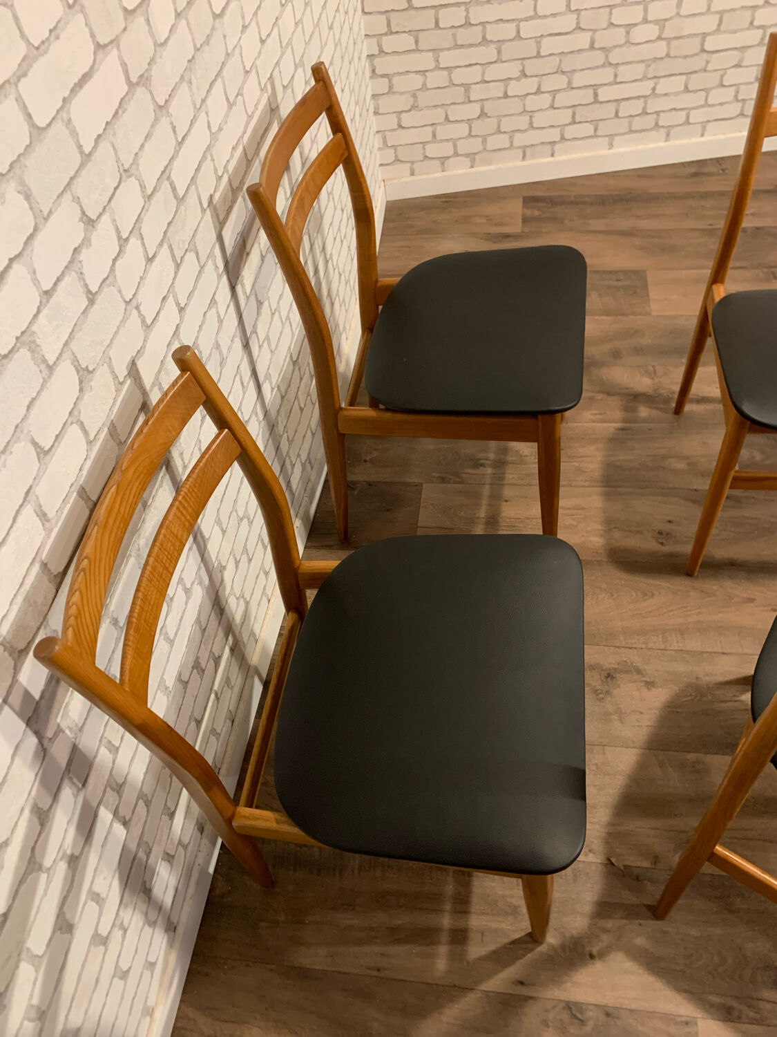 Series of 4 vintage Scandinavian style chairs