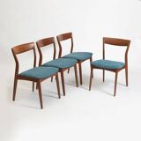 Set of 6 Danish Teak Dining Chairs R. Borregaard for Viborg Stolefabrik, De