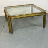 Brutalist Brass T09 coffee table by Peter Ghyczy 1970