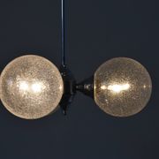 Suspension spoutnik vintage en verre bullé