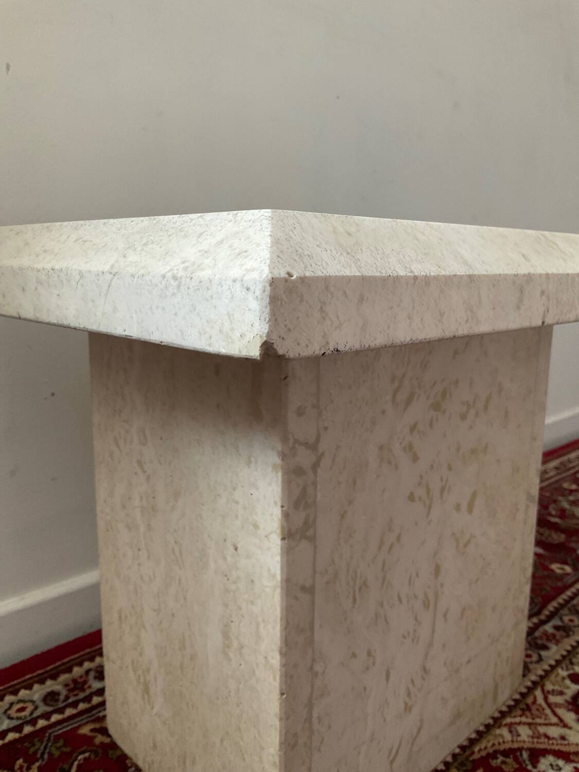 Duo of vintage travertine coffee tables and side tables