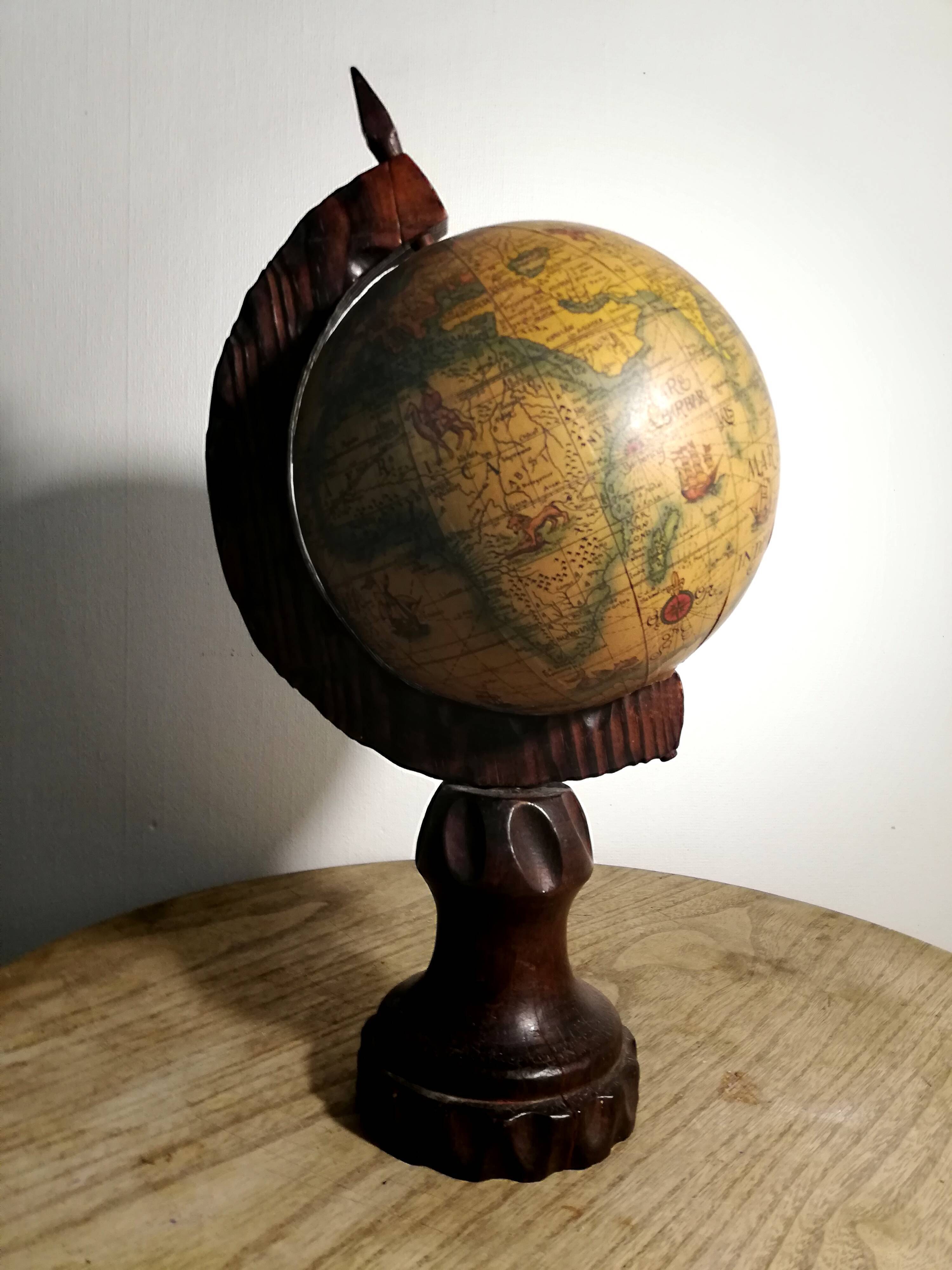 Vintage globe rustic style