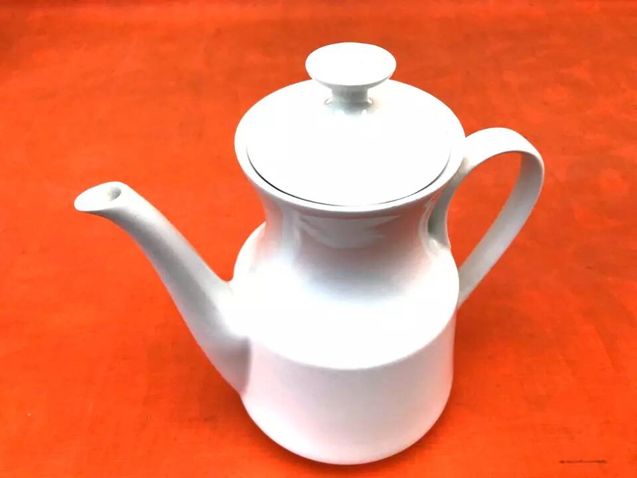 Art deco style coffee pot white porcelain