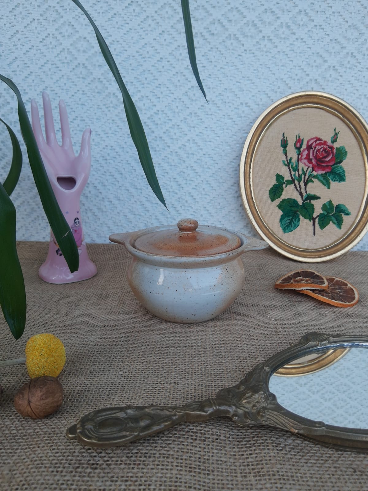 Eared pot, marsh sandstone sugar bowl