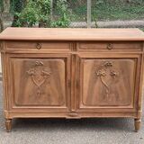 19th-century Louis XVI buffet renovated in walnut, 145cm.
