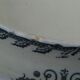 Ancienne soupière légumier faïence kg lunéville - monogramme p et décor rinceaux