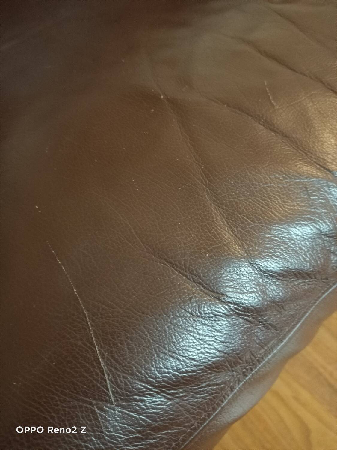 Brown leather sofa