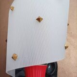 Paire d'appliques Luminaire Rockabilly années 1950 laiton, noir et rouge