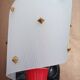 Pair of 1950s Rockabilly wall lights in brass, black and red