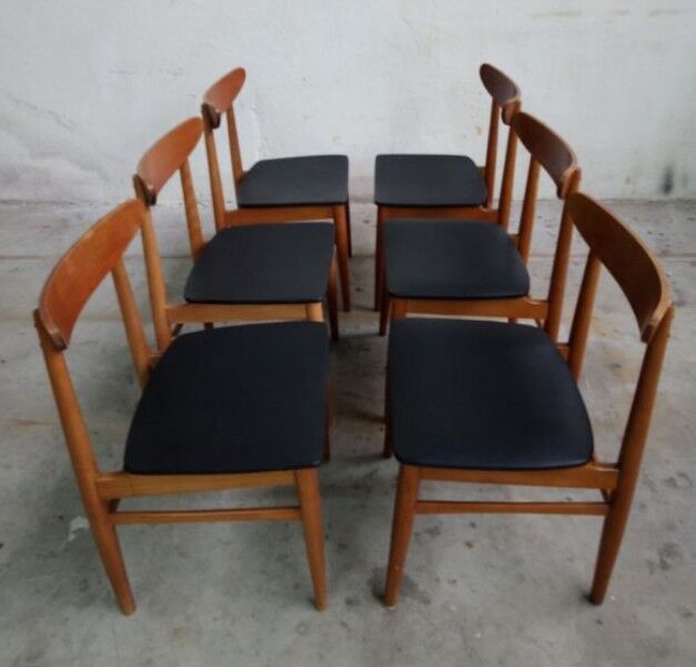 Série de 6 chaises scandinaves