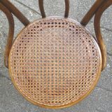 Chaise Bistrot cannée type Engelstuhl par Hofmann Autriche